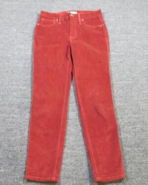 Madewell Pants Womens 27P Red 10 High-Rise Skinny Corduroy Ankle Jeans Casual